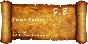 Faust Balázs névjegykártya